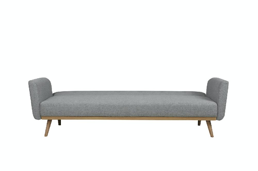 Salesfever Schlafsofa Hellgrau Strukturstoff fein Trosa Kostenloser Versand