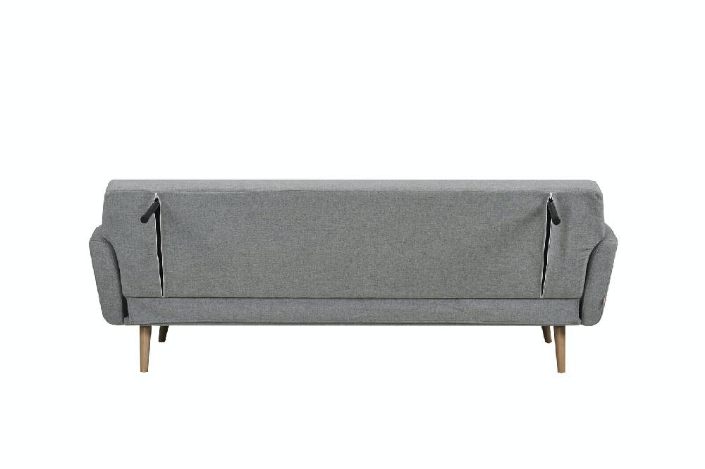 Salesfever Schlafsofa Hellgrau Strukturstoff fein Trosa Kostenloser Versand