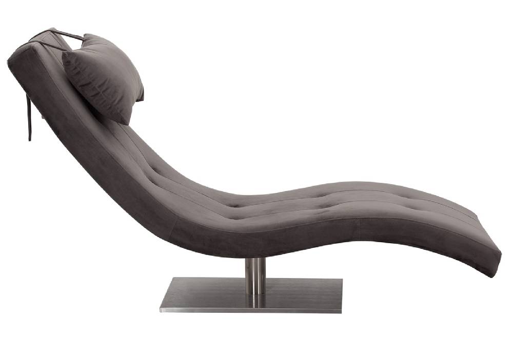 Salesfever Liege grau Polsterliege Relaxliege 200 cm Design Samt Tiara Fabrikpreis