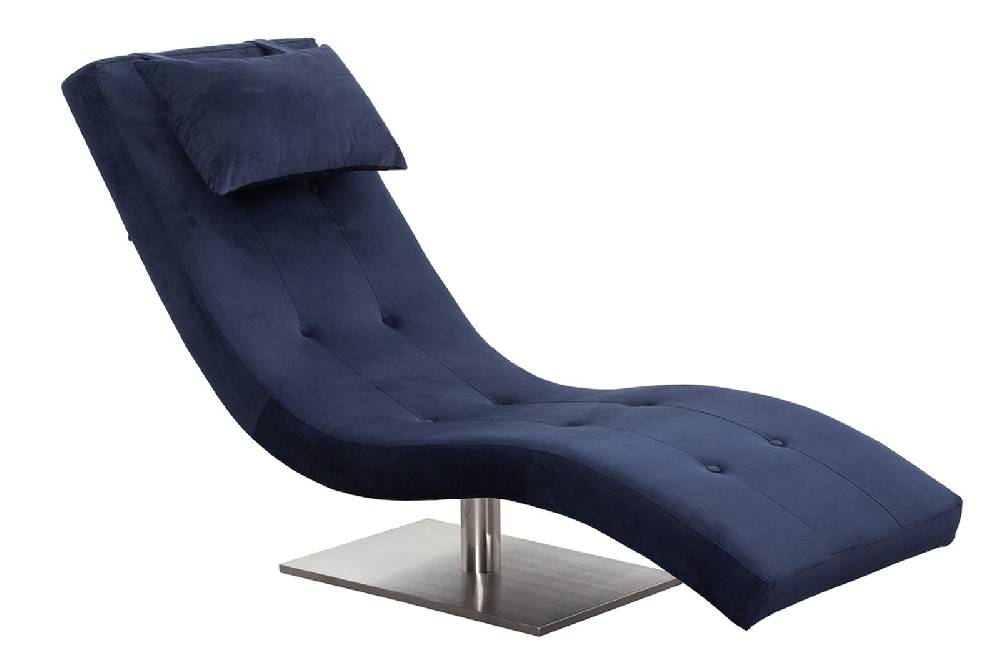 Salesfever Liege blau Polsterliege Relaxliege 200 cm Design Samt Tiara Sonderangebot