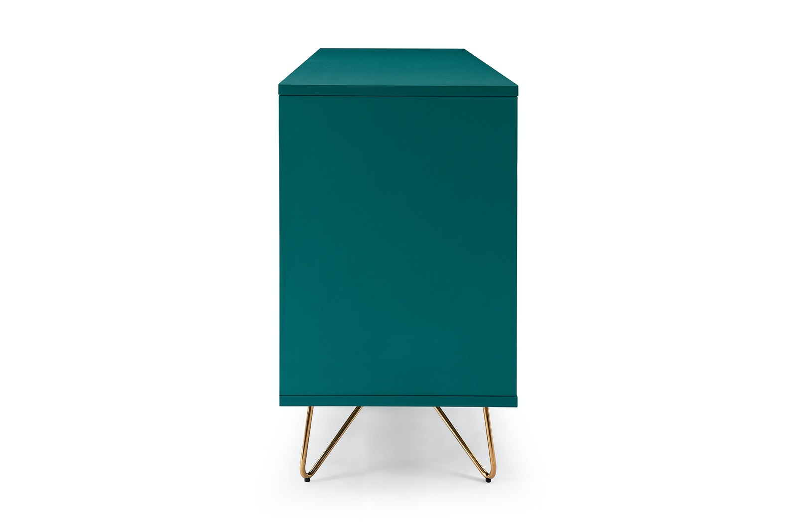 Salesfever Sideboard Blau mit 2 Türen und 3 Schubladen Beine Messing LOTTA Versandkostenfrei