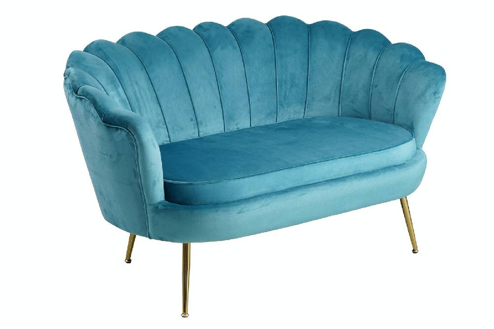 Salesfever Muschelsofa Blau aus Samt Arielle Flash Sale