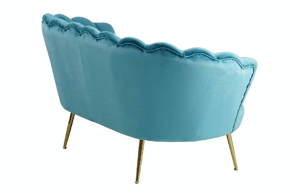 Salesfever Muschelsofa Blau aus Samt Arielle Flash Sale