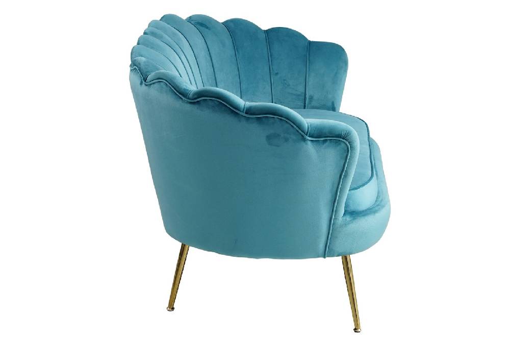 Salesfever Muschelsofa Blau aus Samt Arielle Flash Sale