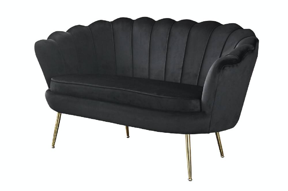 Salesfever Muschelsofa Schwarz aus Samt Arielle Begrenztes Angebot