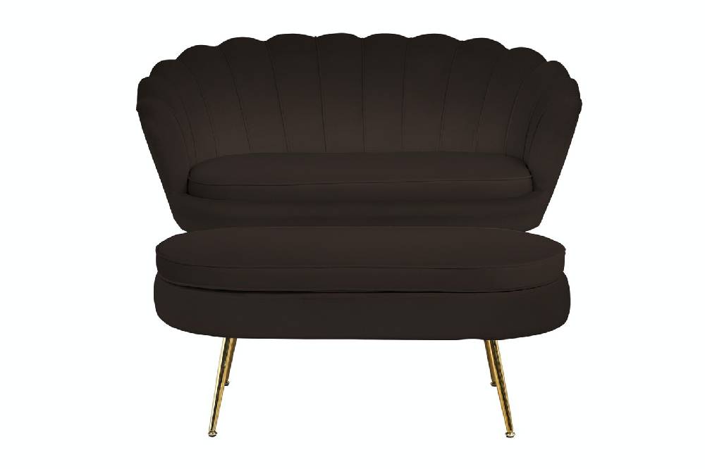 Salesfever Muschelsofa Schwarz aus Samt Arielle Begrenztes Angebot
