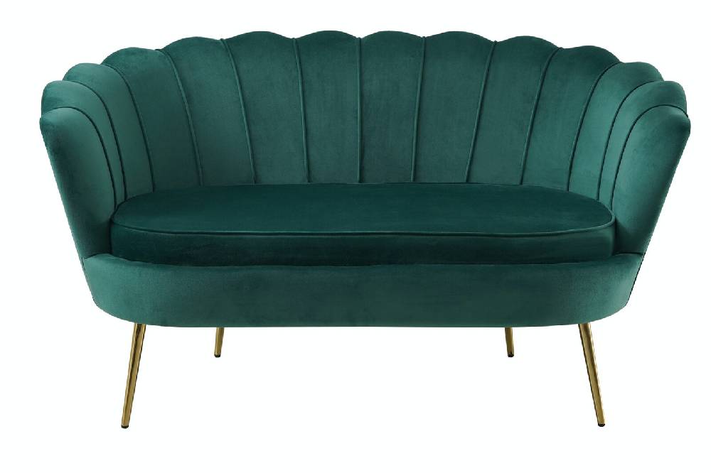 Salesfever Muschelsofa Grün aus Samt Arielle