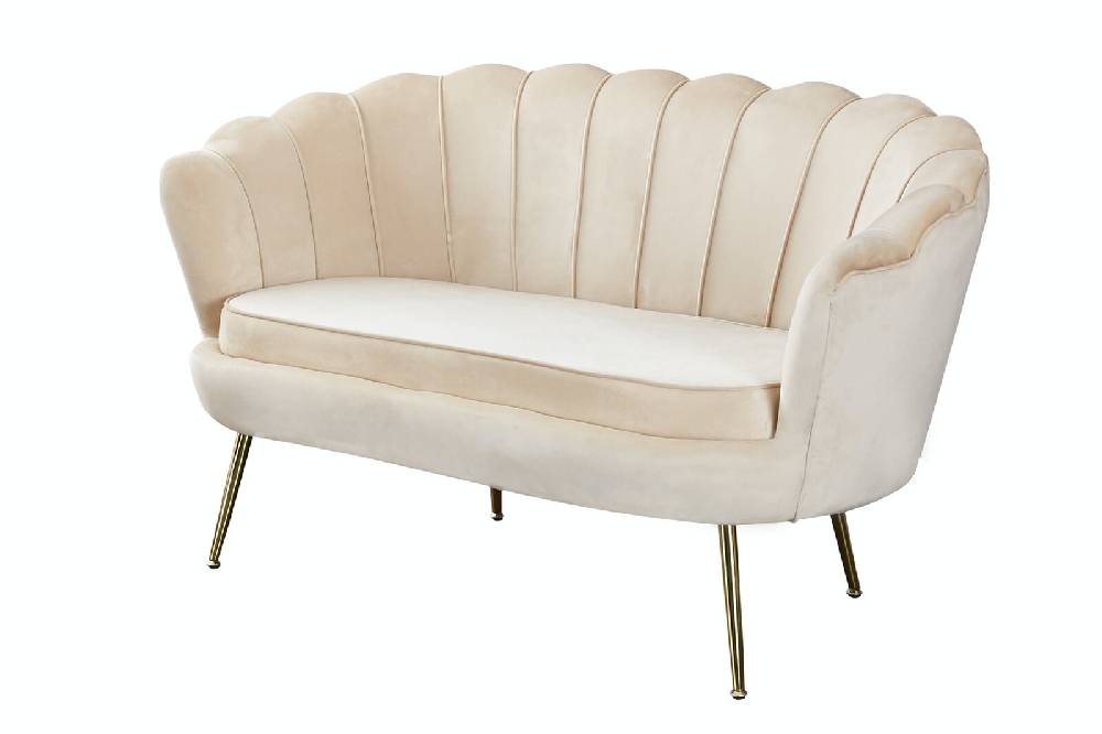 Salesfever Muschelsofa Beige aus Samt Arielle Preisnachlass