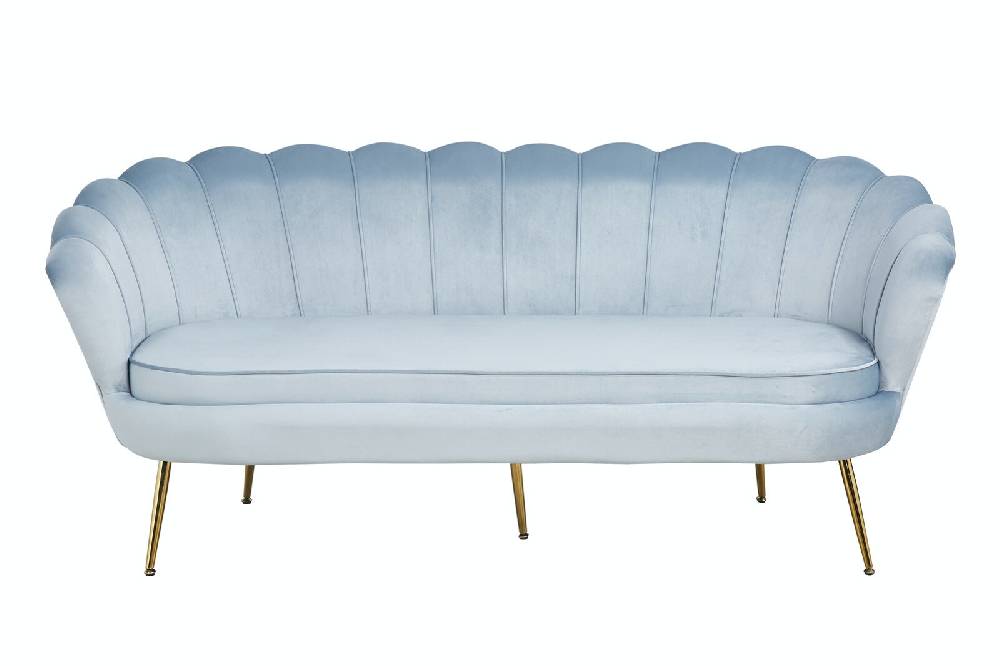 Salesfever Muschelsofa Hellgrau 3-Sitzer aus Samt Arielle Black Friday