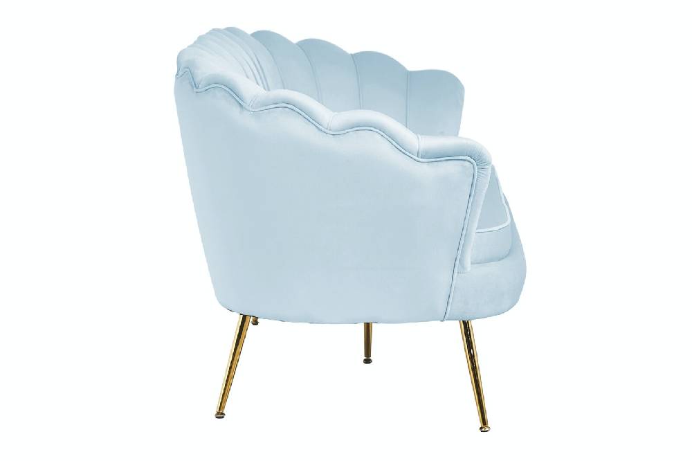 Salesfever Muschelsofa Hellgrau 3-Sitzer aus Samt Arielle Black Friday