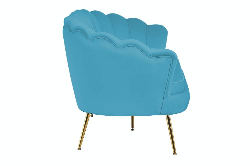 Salesfever Muschelsofa Blau 3-Sitzer aus Samt Arielle Cyber Monday