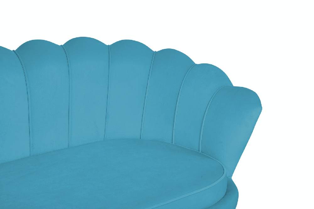 Salesfever Muschelsofa Blau 3-Sitzer aus Samt Arielle Cyber Monday