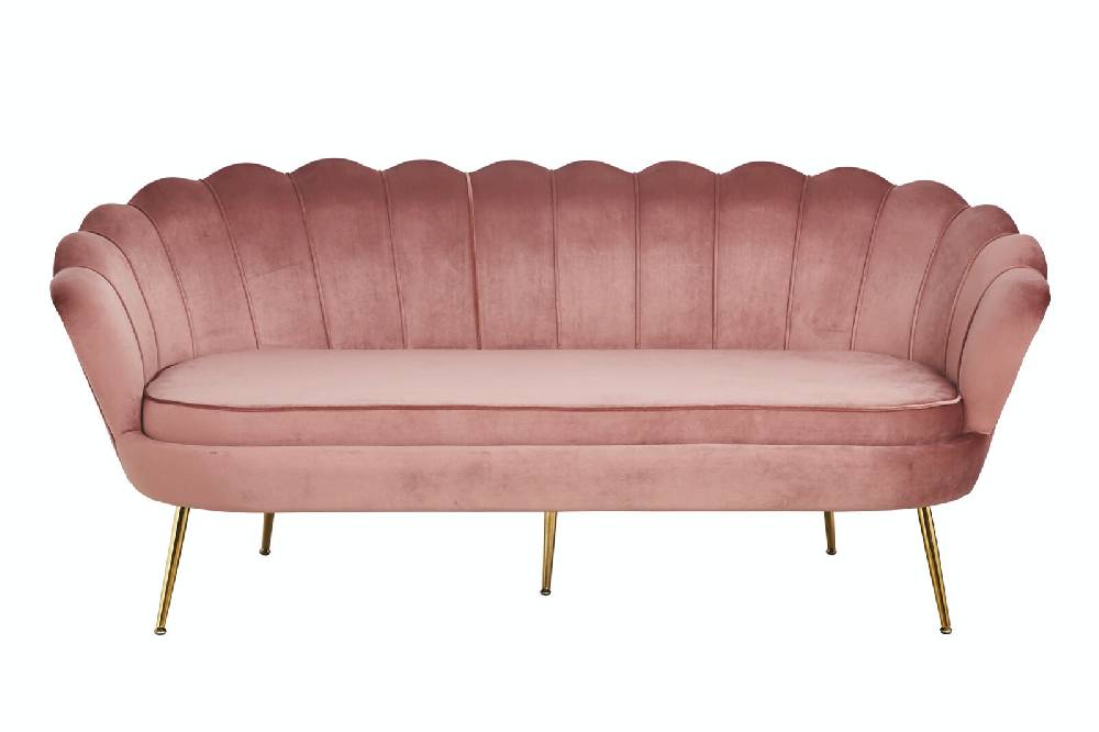 Salesfever Muschelsofa Rose 3-Sitzer aus Samt Arielle Weihnachtsangebot