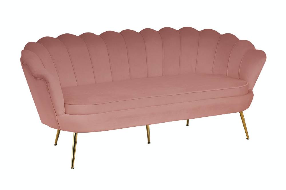 Salesfever Muschelsofa Rose 3-Sitzer aus Samt Arielle Weihnachtsangebot