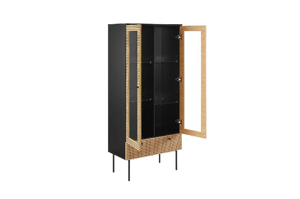 Salesfever Vitrine 2-türig Eiche Echtholzfurnier Melvin Lagerräumung