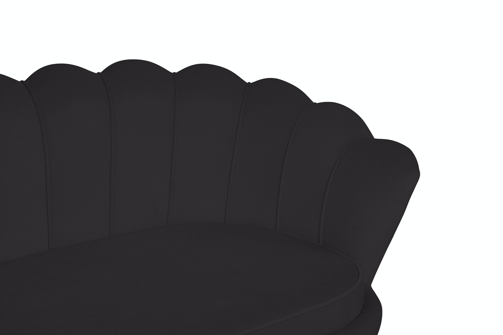 Salesfever Muschelsofa Schwarz 3-Sitzer aus Samt Arielle Outlet