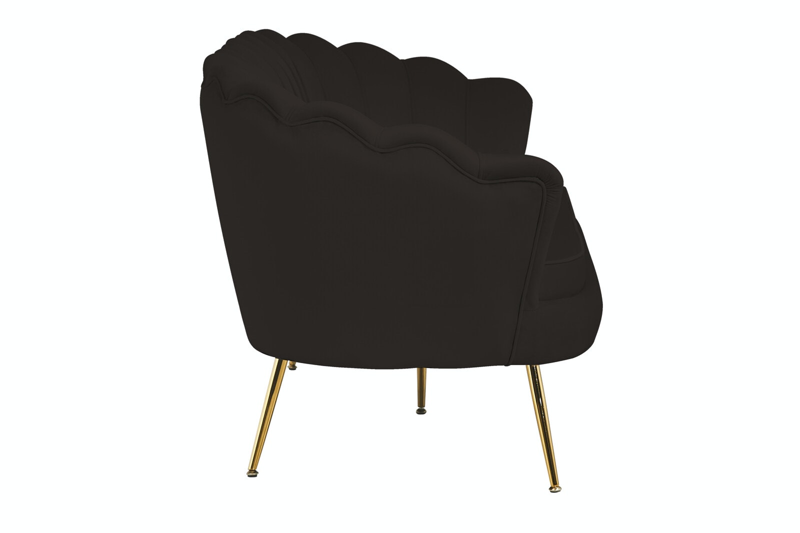 Salesfever Muschelsofa Schwarz 3-Sitzer aus Samt Arielle Outlet