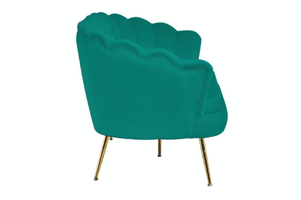 Salesfever Muschelsofa Grün 3-Sitzer aus Samt Arielle Auslauf