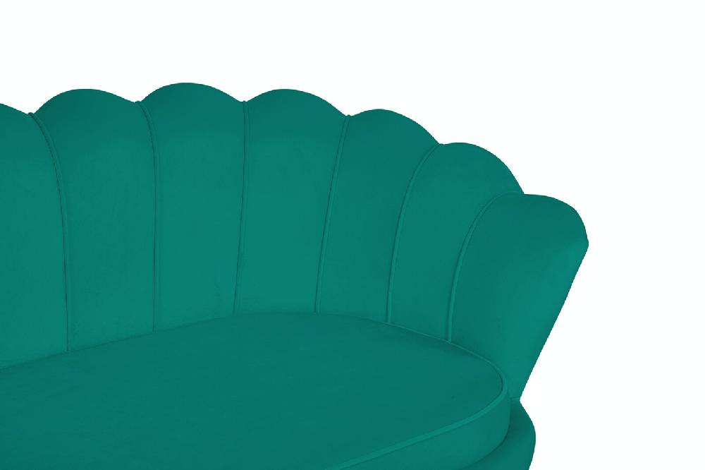 Salesfever Muschelsofa Grün 3-Sitzer aus Samt Arielle Auslauf