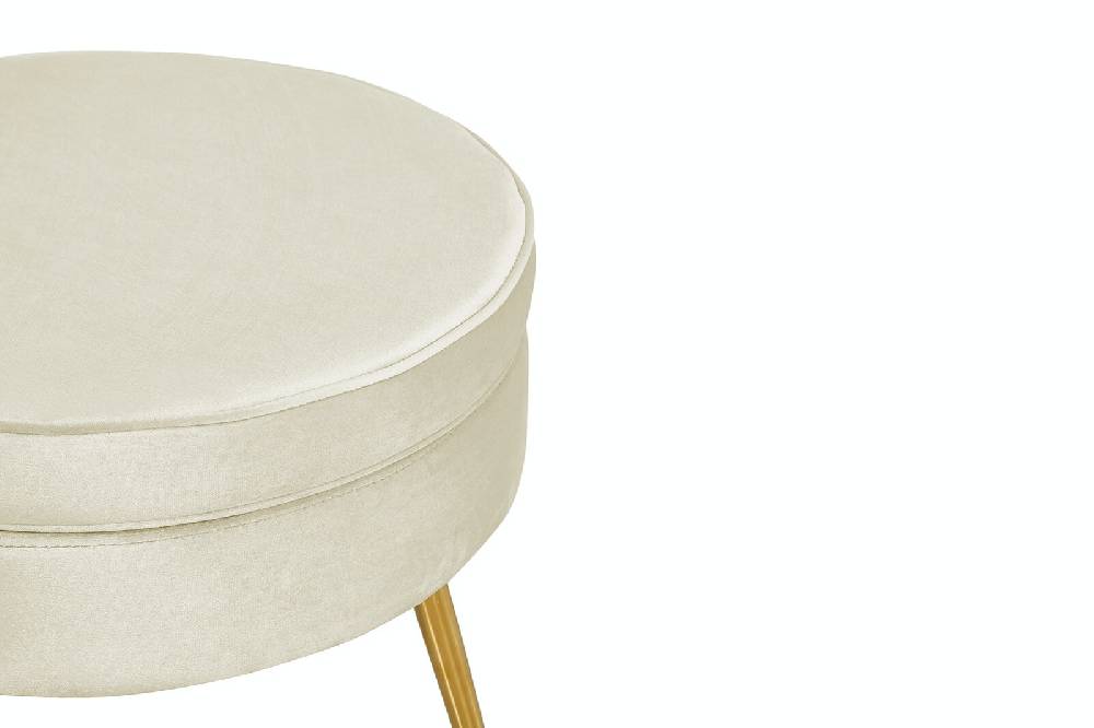 Salesfever Sitzpouf Beige rund aus Samt Arielle Flash Sale
