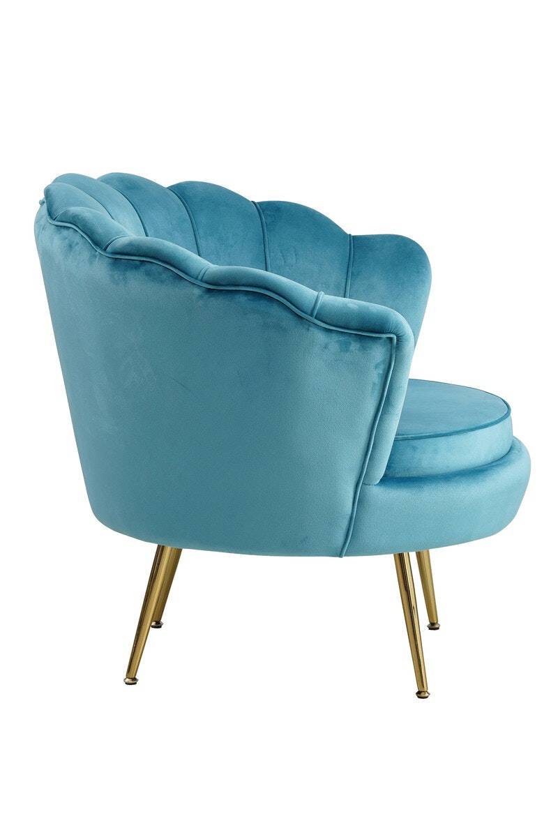 Salesfever Muschelsessel Blau aus Samt Arielle Online Shopping