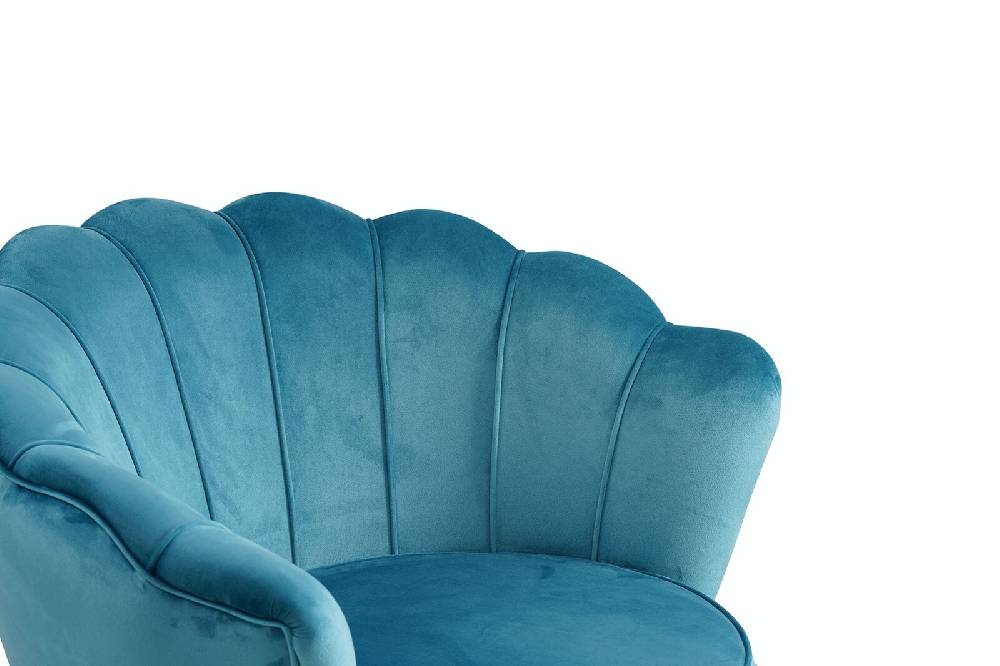 Salesfever Muschelsessel Blau aus Samt Arielle Online Shopping