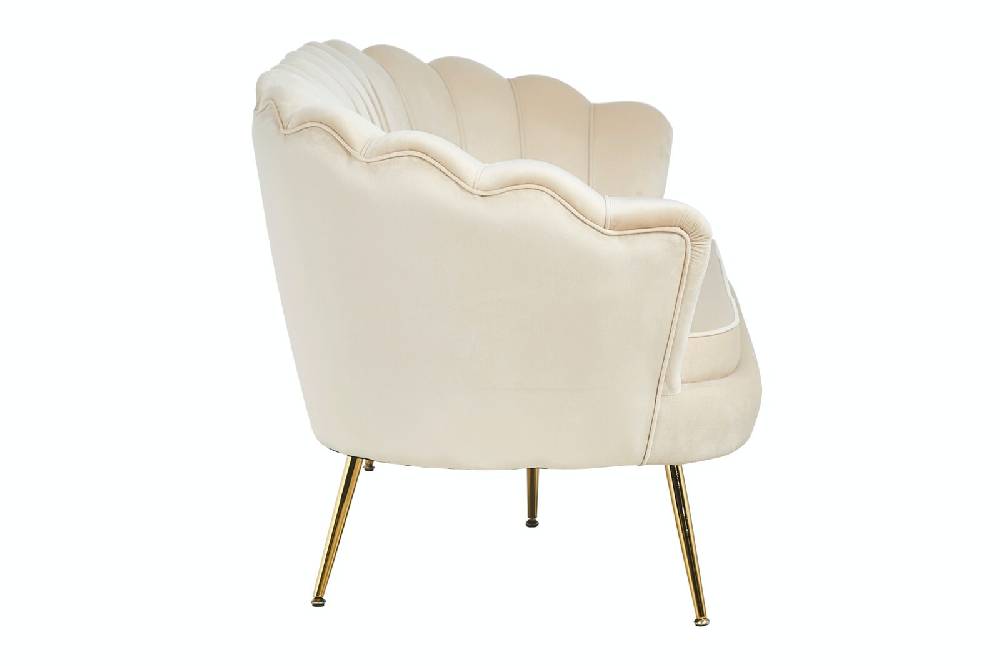 Salesfever Muschelsofa Beige 3-Sitzer aus Samt Arielle Muttertagsangebot