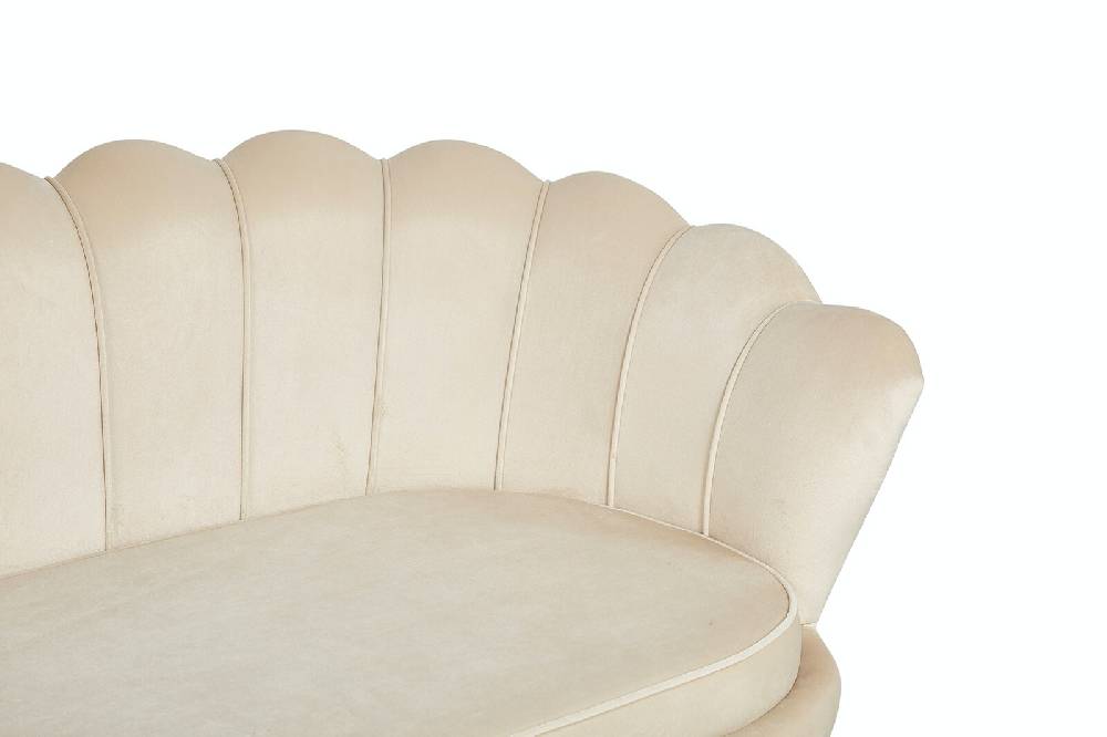 Salesfever Muschelsofa Beige 3-Sitzer aus Samt Arielle Muttertagsangebot