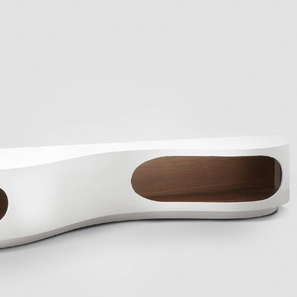 Salesfever Lowboard weiß/walnuss Tchouc Hochglanz Design Bis zu 50% Rabatt