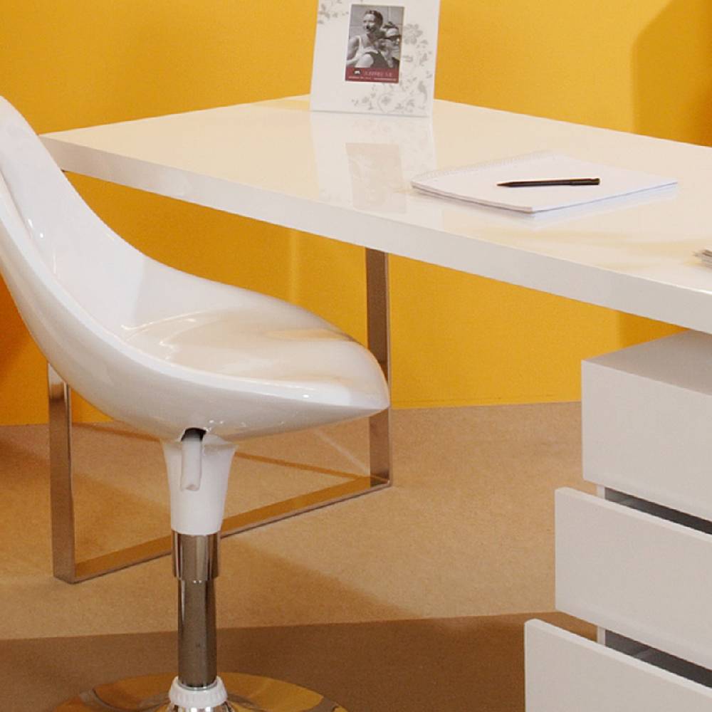 Salesfever Schreibtisch 140 x 70 cm White Line mit Container Günstiger Verkauf