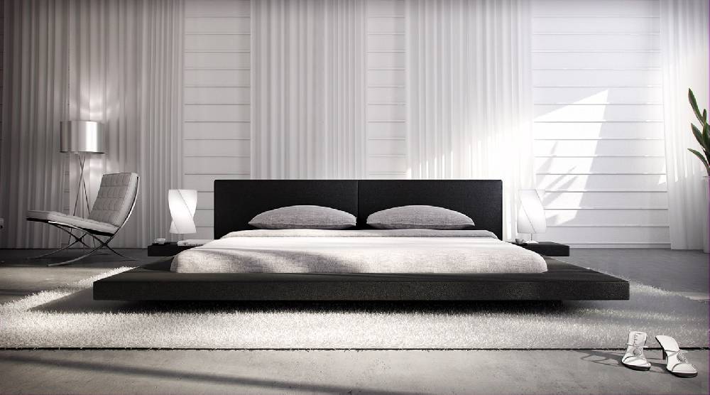 Salesfever Polsterbett 140x200 cm schwarz Doppelbett LED PEARL Saisonschlussverkauf