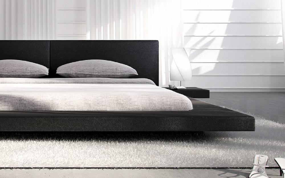 Salesfever Polsterbett 140x200 cm schwarz Doppelbett LED PEARL Saisonschlussverkauf
