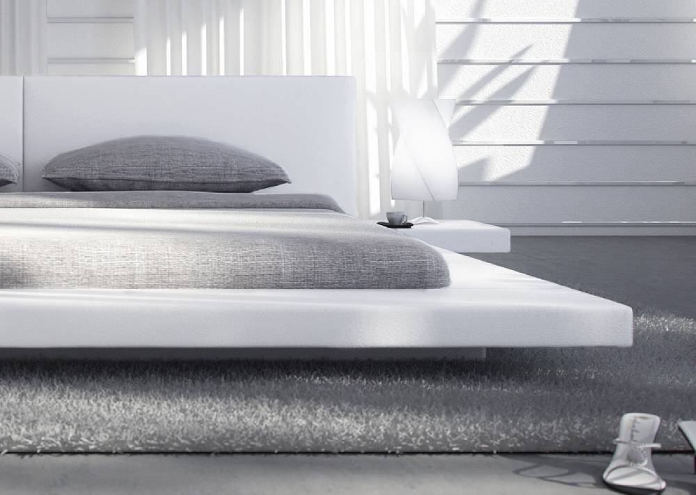 Salesfever Polsterbett 140x200 cm weiß Doppelbett LED PEARL Black Friday