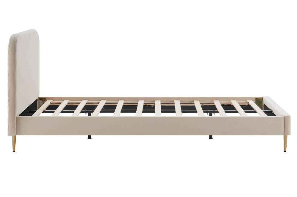 Salesfever Polsterbett Beige mit Samtbezug 90x200 cm Copenhagen Weihnachtsangebot