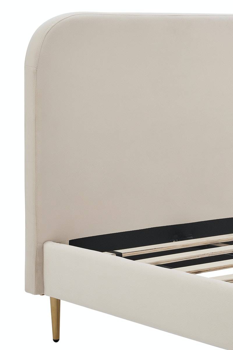 Salesfever Polsterbett Beige mit Samtbezug 90x200 cm Copenhagen Weihnachtsangebot