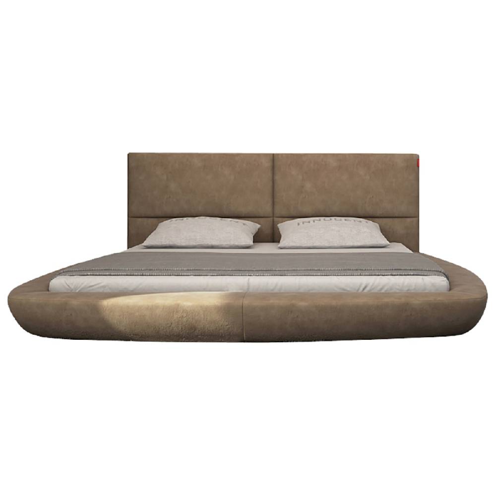 Salesfever Polsterbett 160x200 cm Doppelbett Stoffbezug braun Ilario