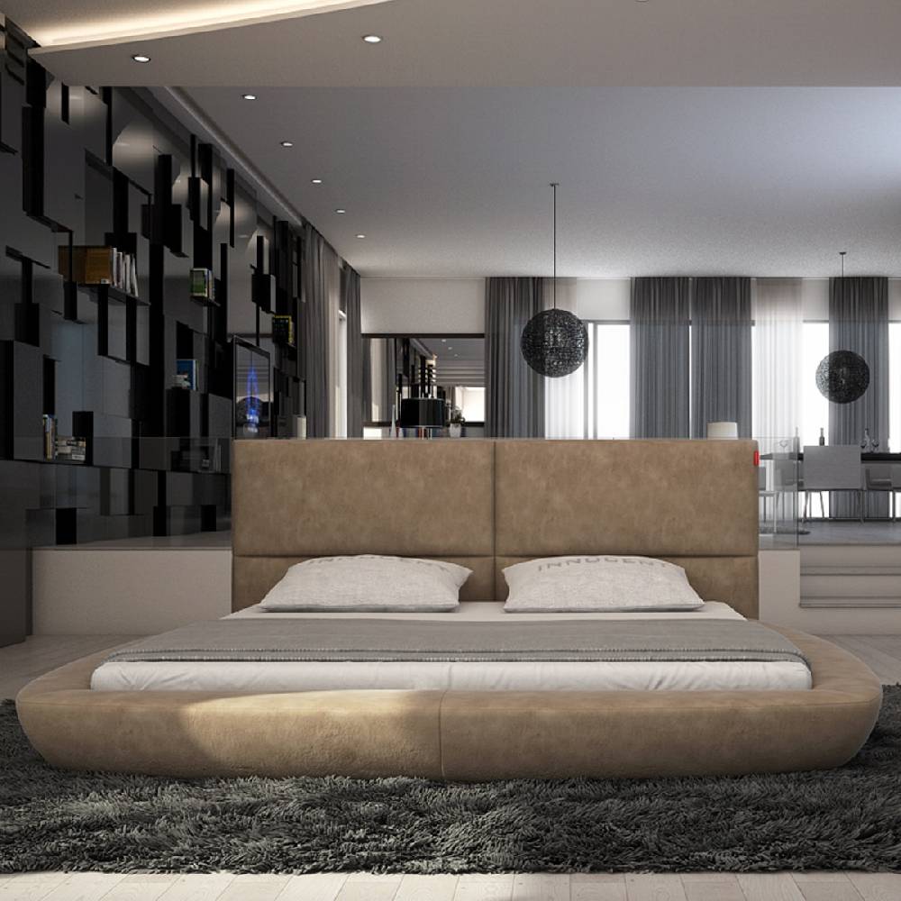 Salesfever Polsterbett 160x200 cm Doppelbett Stoffbezug braun Ilario Muttertagsangebot