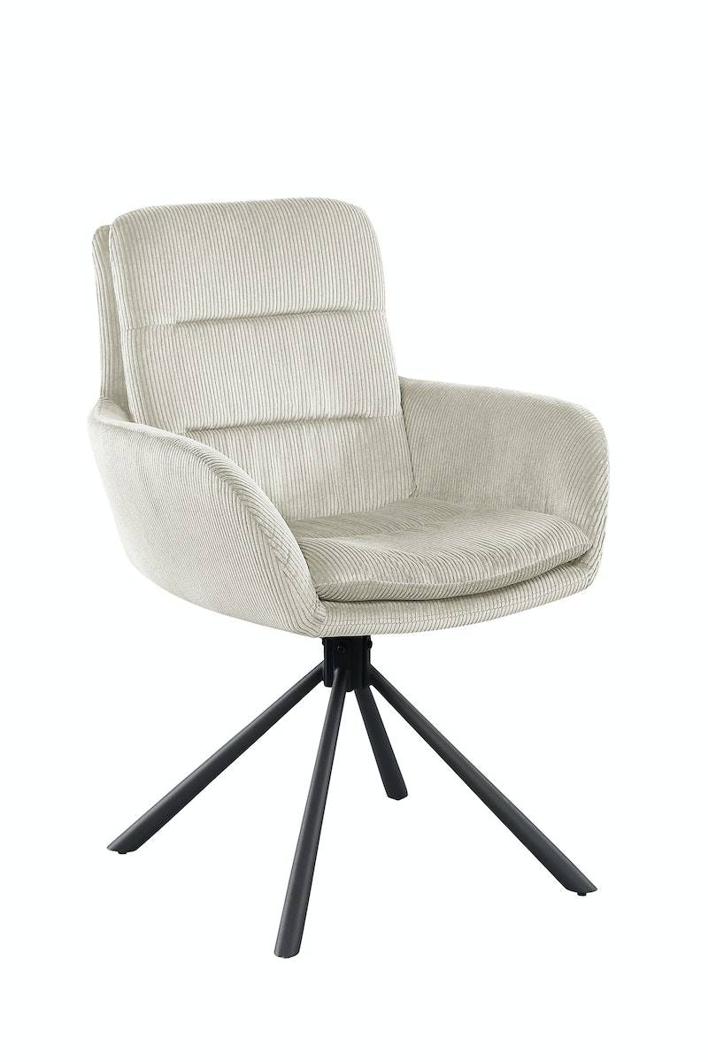 Salesfever Armlehnstuhl in Cord-Optik Beige Faye Zeitlich begrenztes Angebot