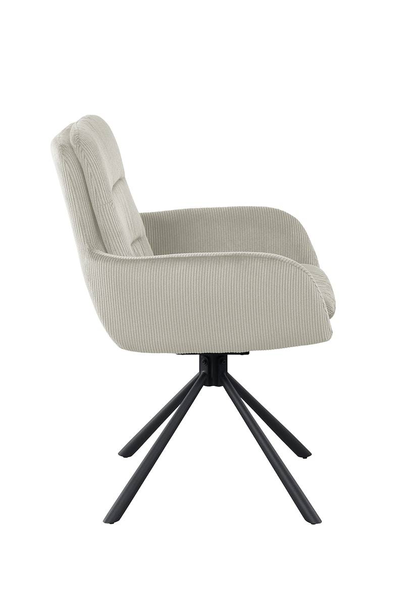 Salesfever Armlehnstuhl in Cord-Optik Beige Faye Zeitlich begrenztes Angebot