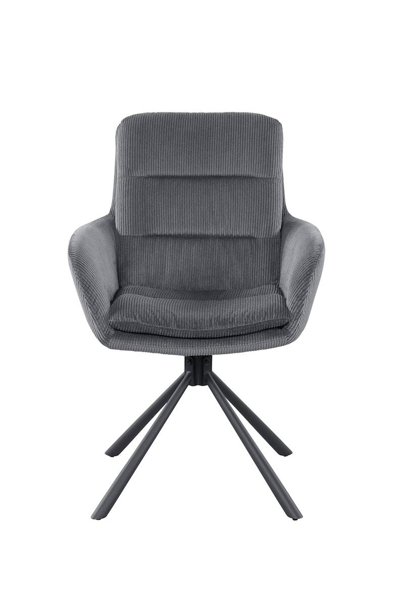 Salesfever Armlehnstuhl in Cord-Optik Dunkelgrau Faye Exklusive Angebote
