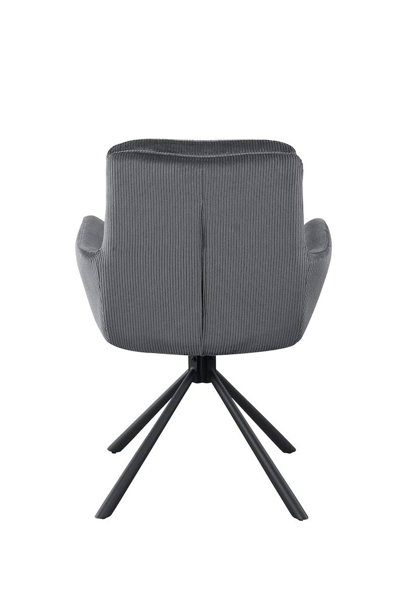 Salesfever Armlehnstuhl in Cord-Optik Dunkelgrau Faye Exklusive Angebote
