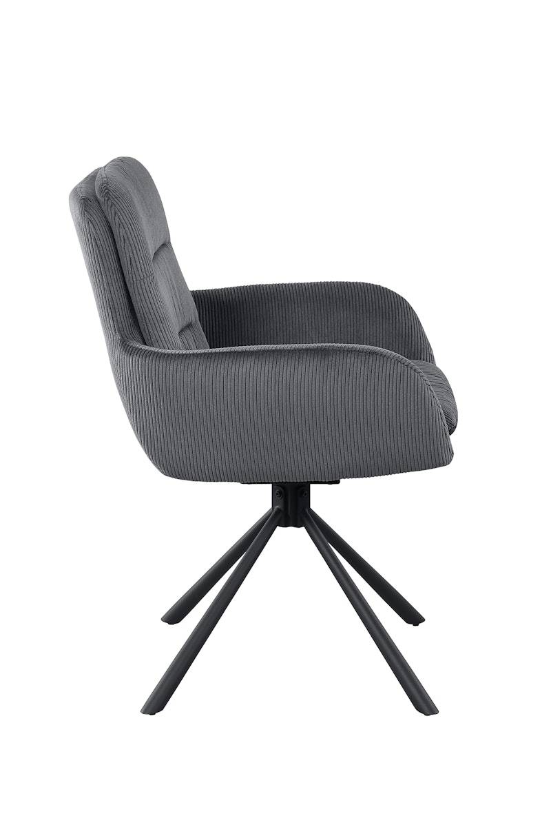 Salesfever Armlehnstuhl in Cord-Optik Dunkelgrau Faye Exklusive Angebote