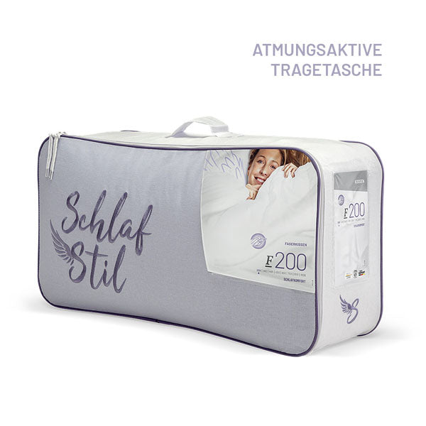 Schlafstil Faserkissen 3-Kammer Schlafstil F400, Quallofil Premium 3D-Markenfaser (Außen) Kostenloser Versand