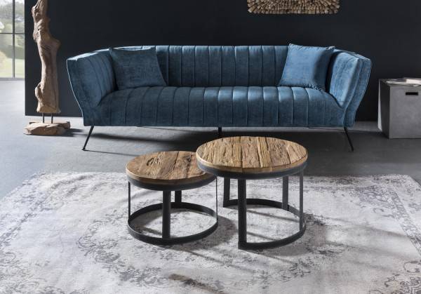 ﻿Sit Möbel 2-Satz-Tisch (ROMANTEAKA) 07996-39 (Gestell schwarz, Platte natur) Lagerräumung