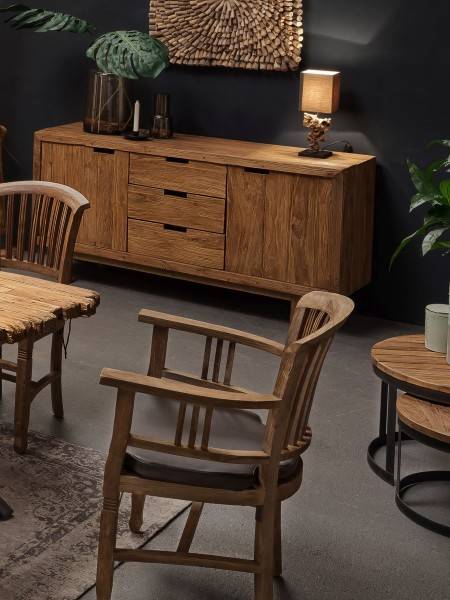 Sit Möbel 2-Satz-Tisch (ROMANTEAKA) 07996-39 (Gestell schwarz, Platte natur) Black Friday Preise