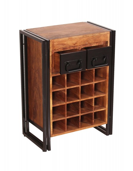 Sit Möbel Weinregal (PANAMA) 09237-01 (natur mit antikschwarz, Flascheneinsatz aus MDF) Günstiger Verkauf