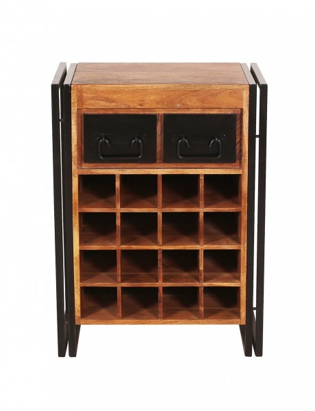 Sit Möbel Weinregal (PANAMA) 09237-01 (natur mit antikschwarz, Flascheneinsatz aus MDF) Günstiger Verkauf