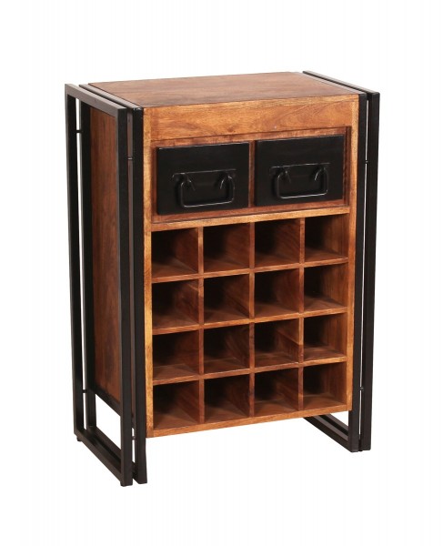 Sit Möbel Weinregal (PANAMA) 09237-01 (natur mit antikschwarz, Flascheneinsatz aus MDF) Günstiger Verkauf
