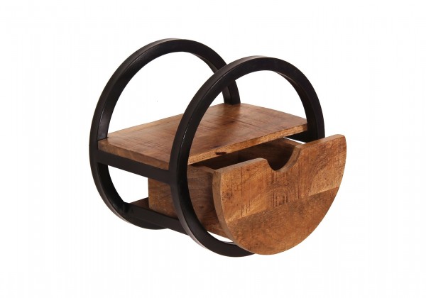Sit Möbel Wandregal, 1 Schublade (SIDNEY) 14368-01 (natur, schwarz) Großer Ausverkauf
