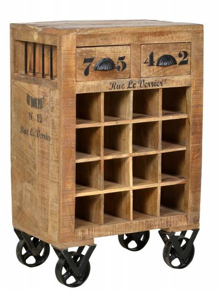 Sit Möbel Wein-Kommode (RUSTIC) 01937-04 (natur antik mit antikschwarzen Beschlägen) Osterangebot